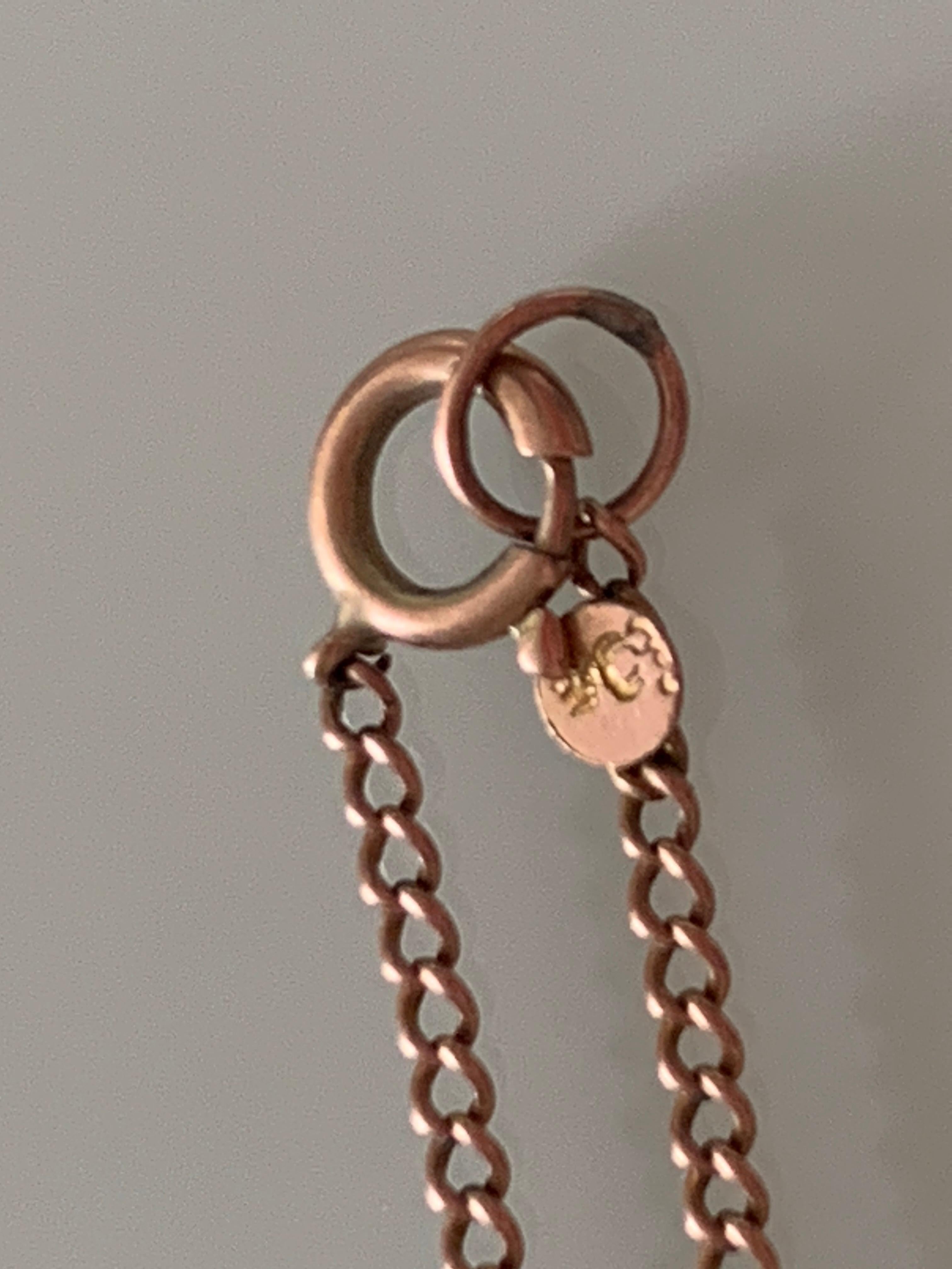 Antike 9ct Rose Gold Kreuz Halskette 1