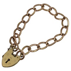 Antique 9ct Rose Gold Curb Link Bracelet