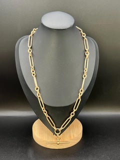 Antique 9ct Rose Gold, Edwardian, 20 inch Paper Clip Albert Chain Necklace