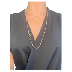 Antique 9ct Rose Gold, Edwardian 28 Inch Faceted Round Belcher Link Chain