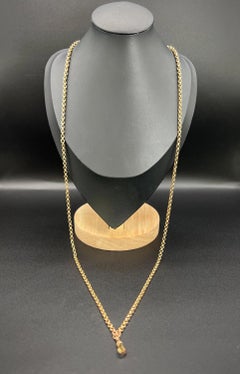 Antique 9ct Rose Gold, Edwardian 31 Inch Long Rolo Link Chain with Swivel Clasp