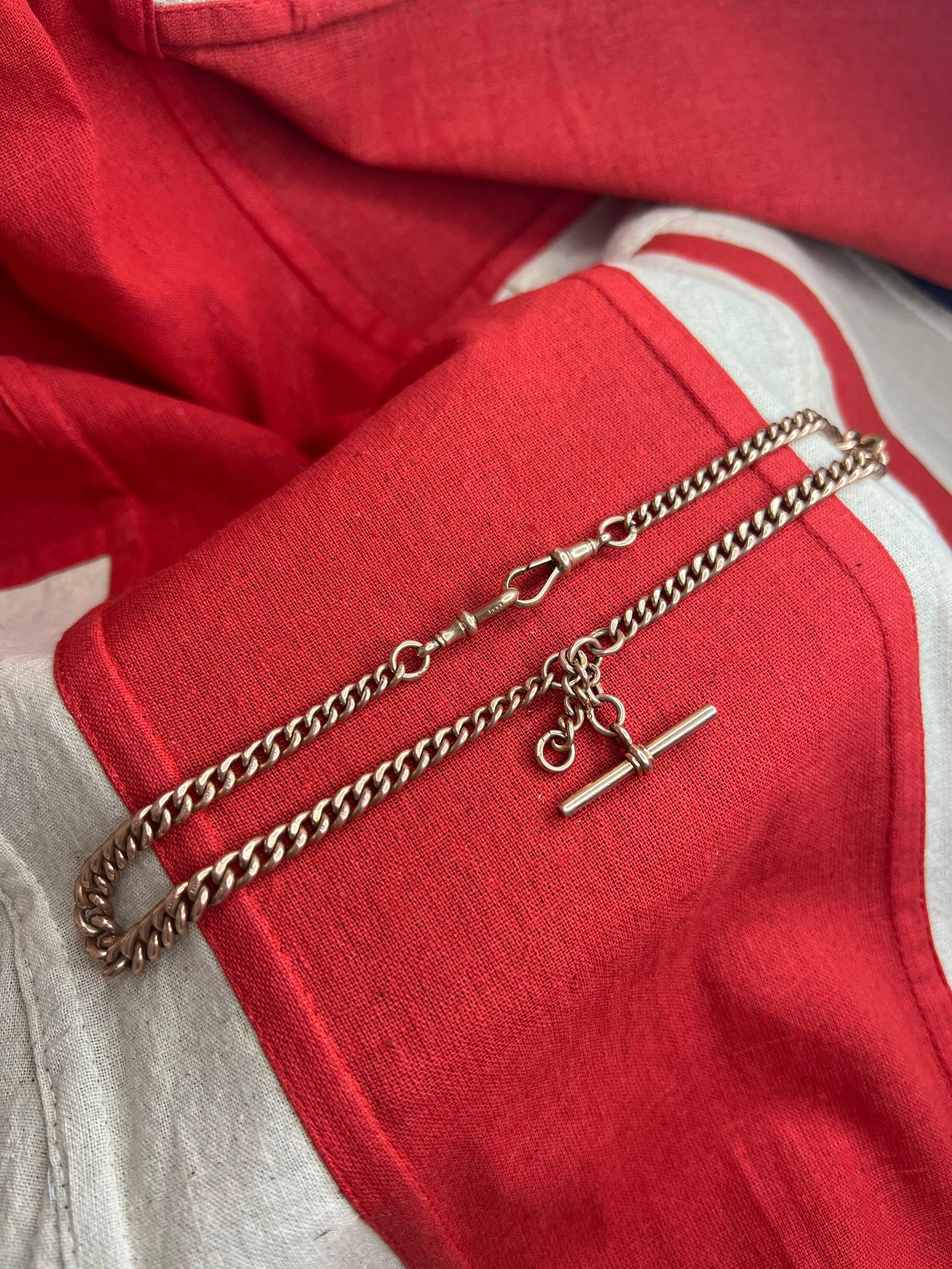 Chaîne ancienne en or rose 9ct de style édouardien Albert Unisexe en vente