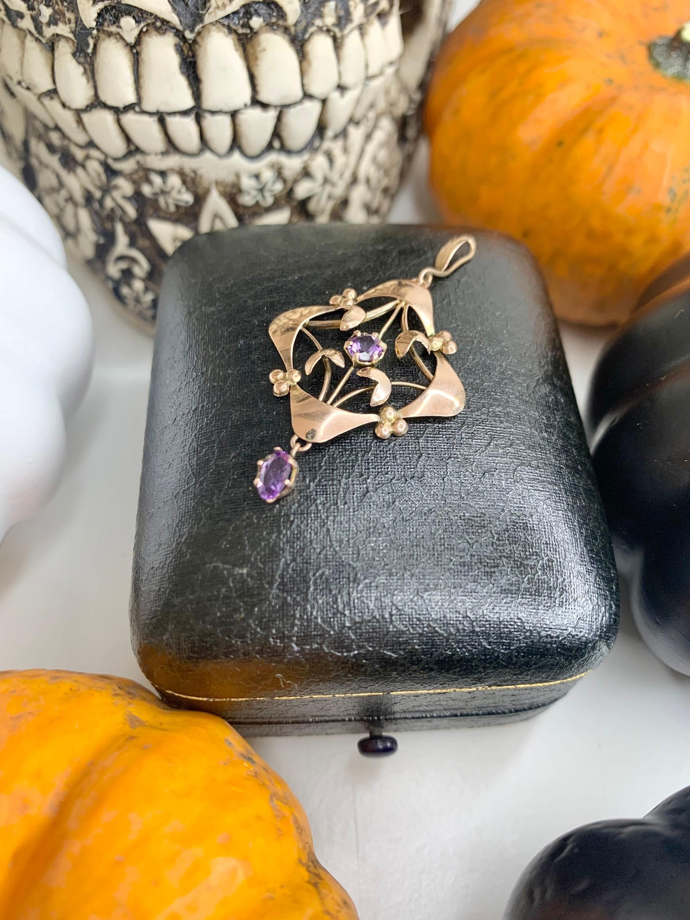 Edoardiano Antico ciondolo a goccia in oro rosa 9ct Edwardian Amethyst in vendita