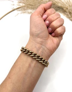 Antique 9ct Rose Gold Edwardian Curb Bracelet with Heart Padlock