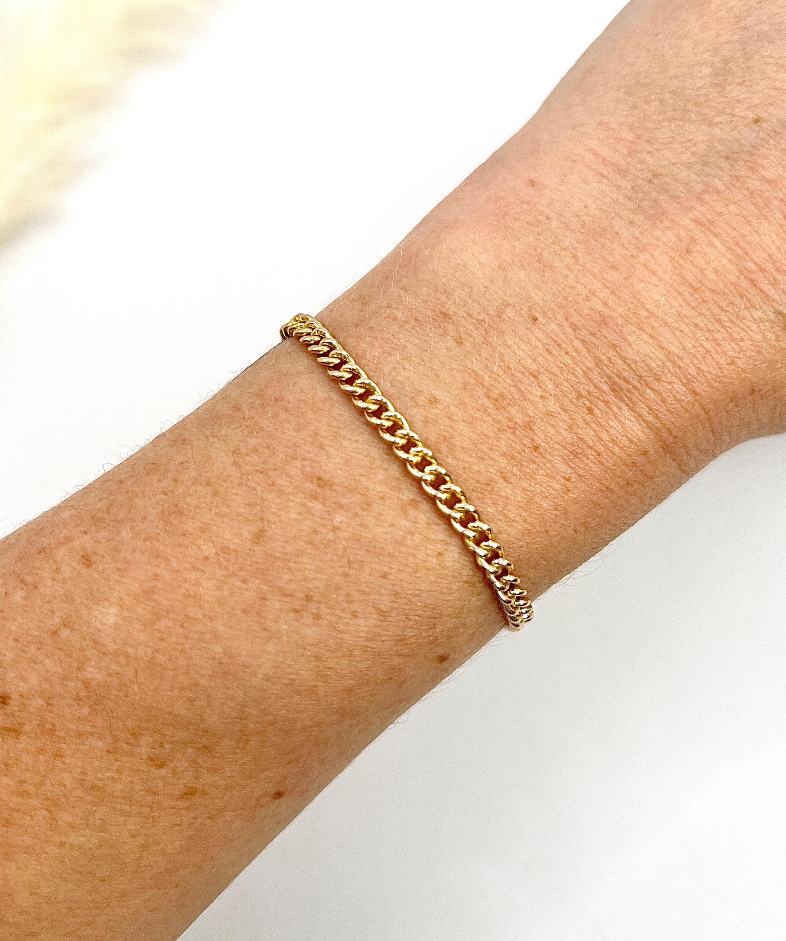 Bracciale antico in oro rosa 9ct, Curb Link edoardiano con chiusura a clip girevole in vendita 3