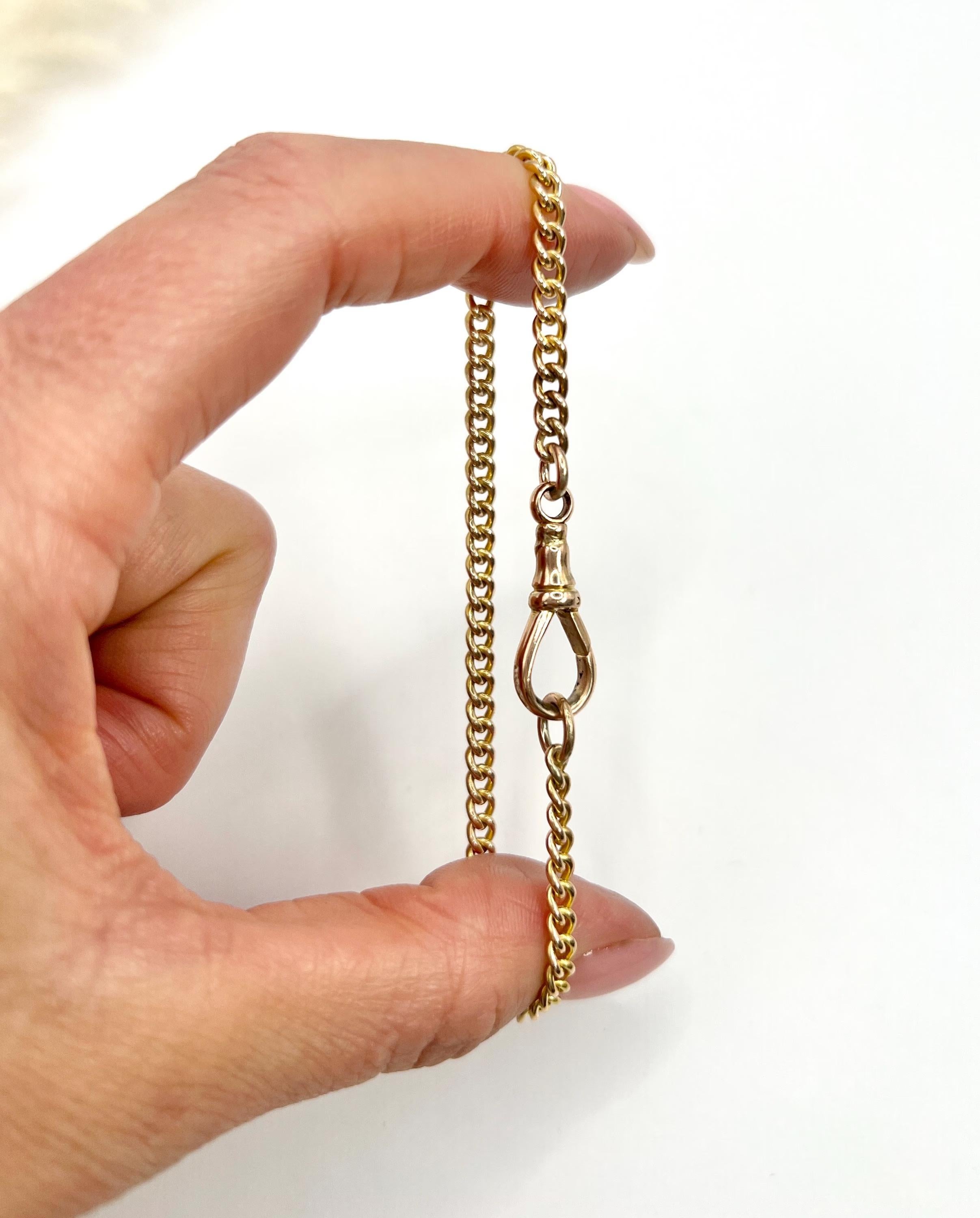 Bracciale antico in oro rosa 9ct, Curb Link edoardiano con chiusura a clip girevole in vendita 4