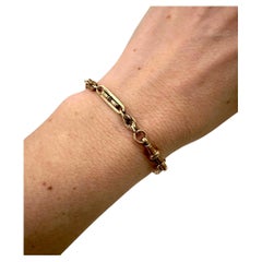 Antico bracciale A Link in oro rosa 9ct, stile edoardiano, con chiusura a clip a forma di cane