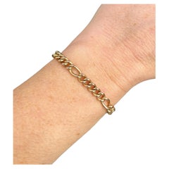Antique 9ct Rose Gold, Edwardian Figaro Link Bracelet with Swivel Clasp