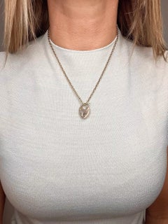 Antique 9ct Rose Gold Edwardian Heart Padlock Pendant / Clasp