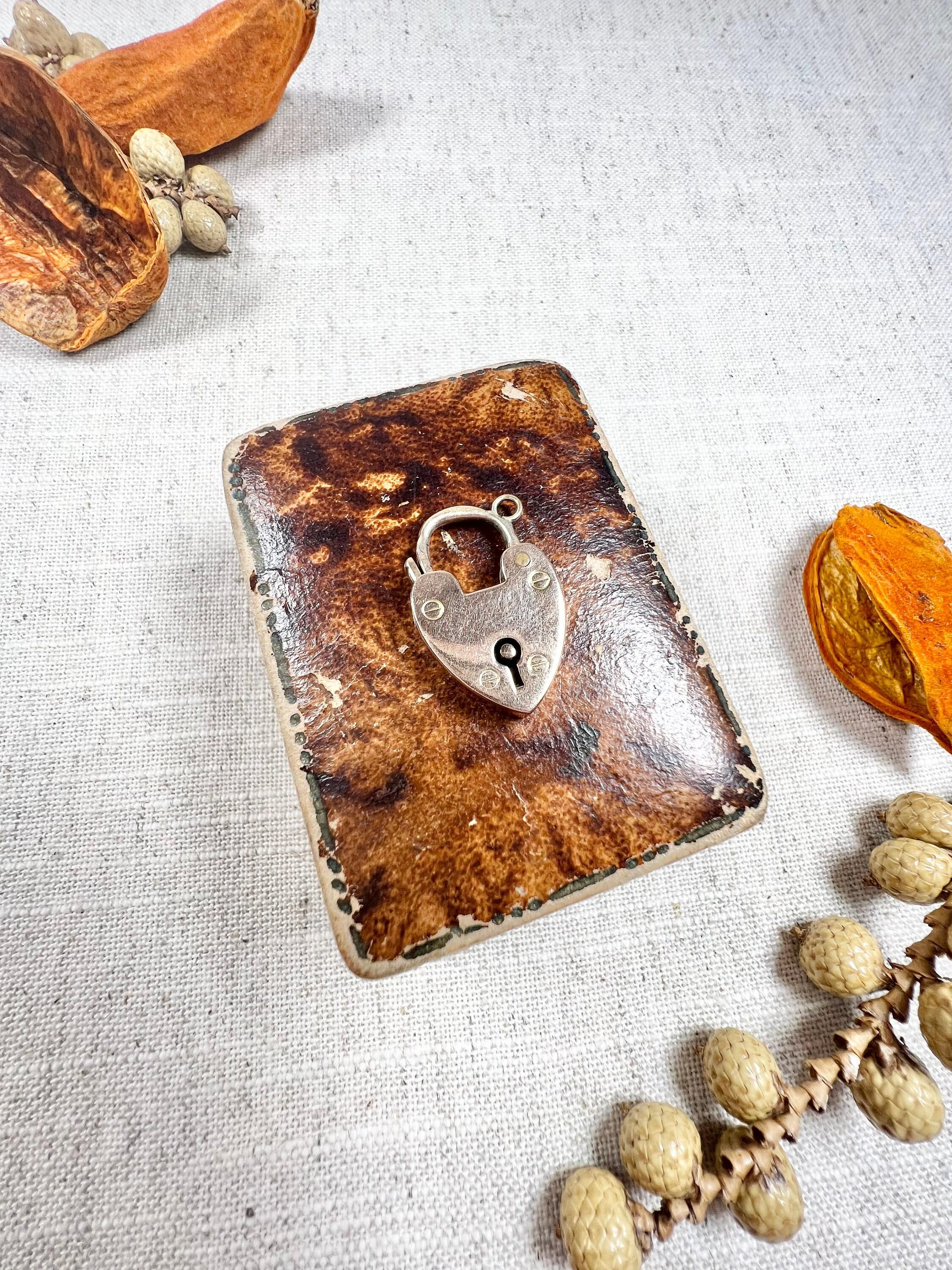 Antique 9ct Rose Gold Edwardian Heart Padlock Pendant / Clasp 5