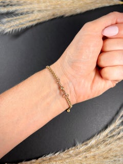 Antique 9ct Rose Gold Edwardian Knot Curb Link Bracelet