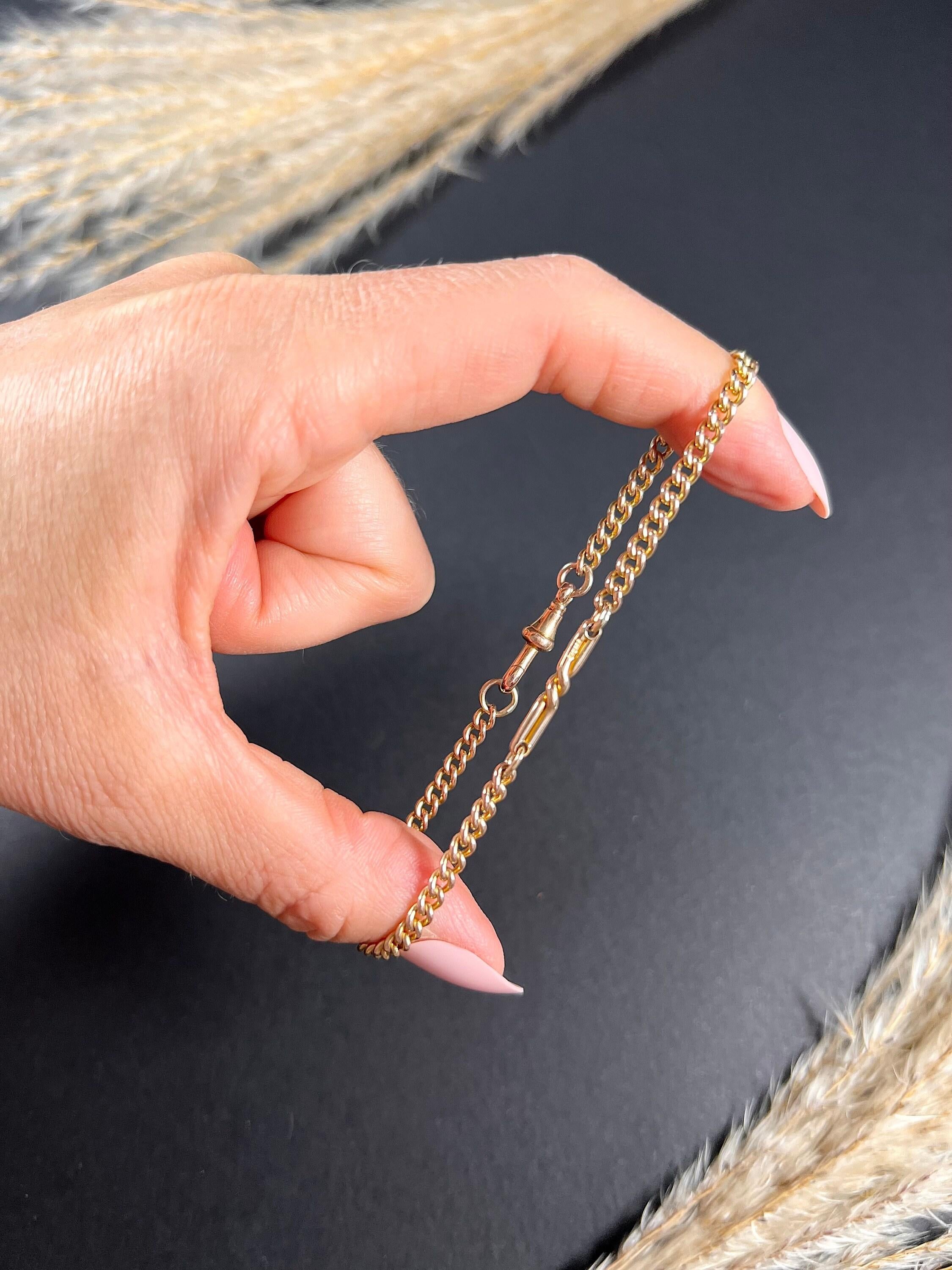 Antikes edwardianisches Gliederarmband aus 9 Karat Roségold mit Knotenkurbeln für Damen oder Herren