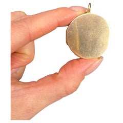 Antikes 9 Karat Roségold, edwardianisches großes rundes edwardianisches Medaillon, gestempelt Birmingham 1908