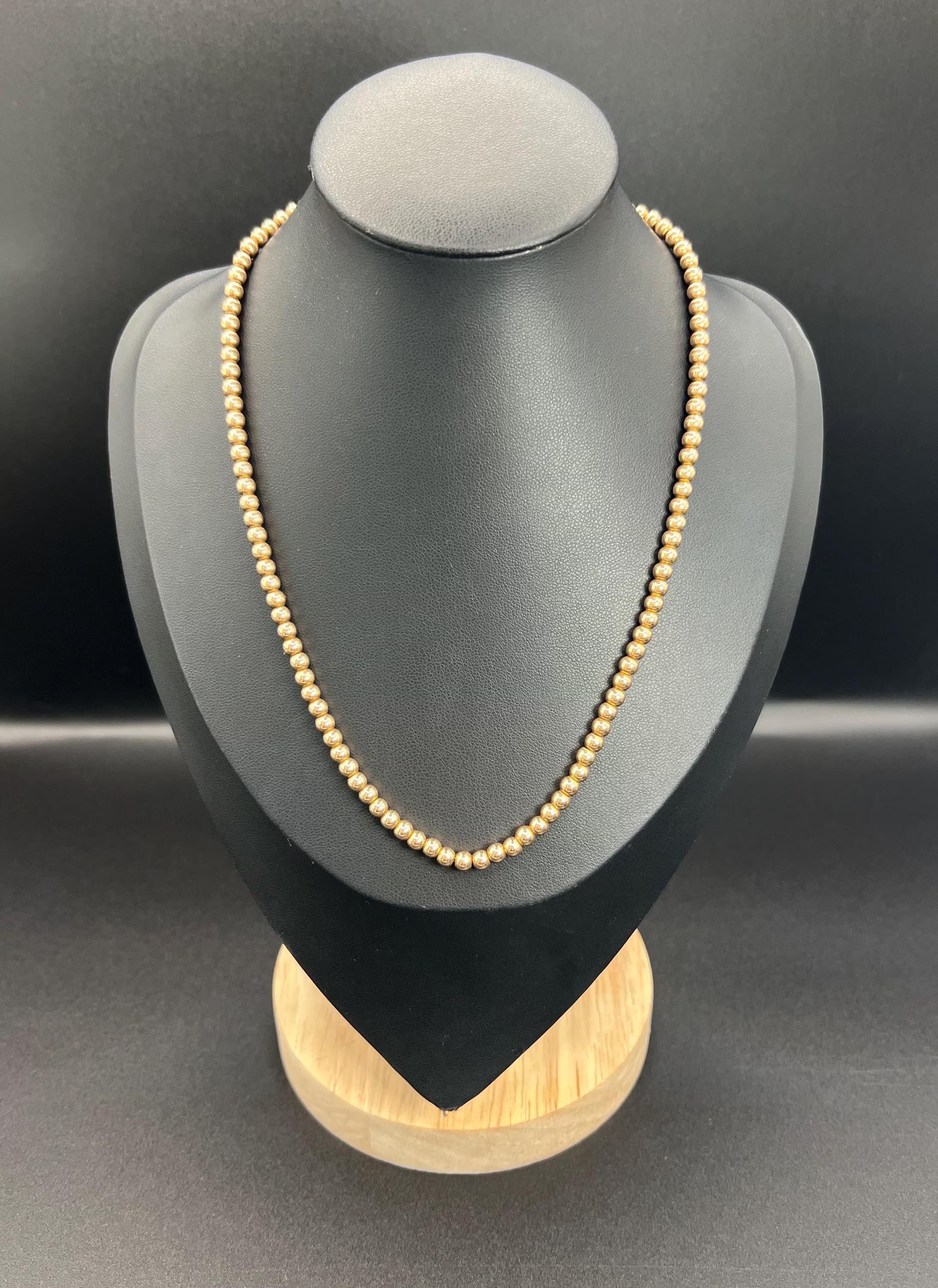 Antike 9 Karat Roségold, edwardianische Marseille Gold-Kugelhalskette im Angebot 1