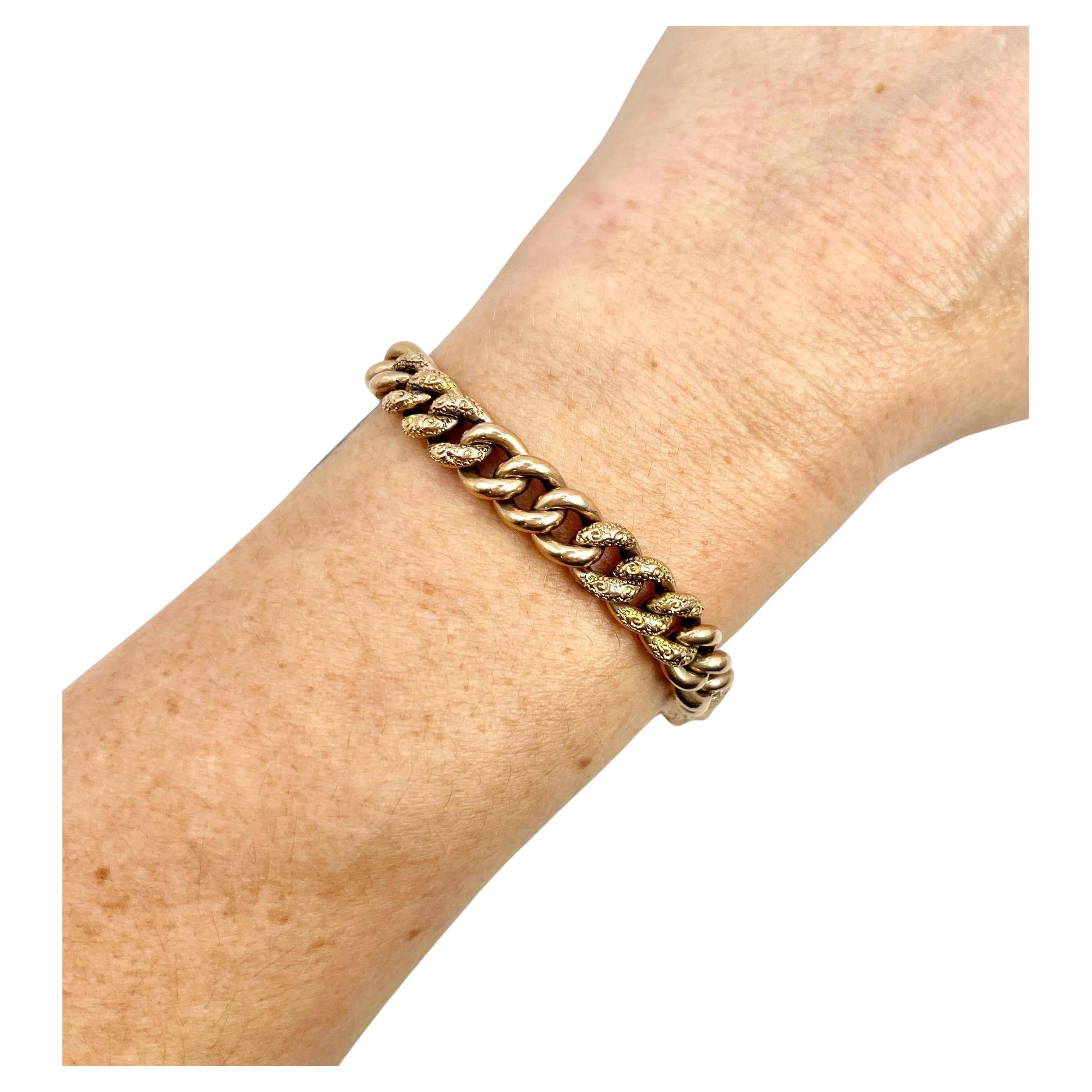 Bracciale antico in oro rosa 9ct, edoardiano Night & Day, con motivi floreali