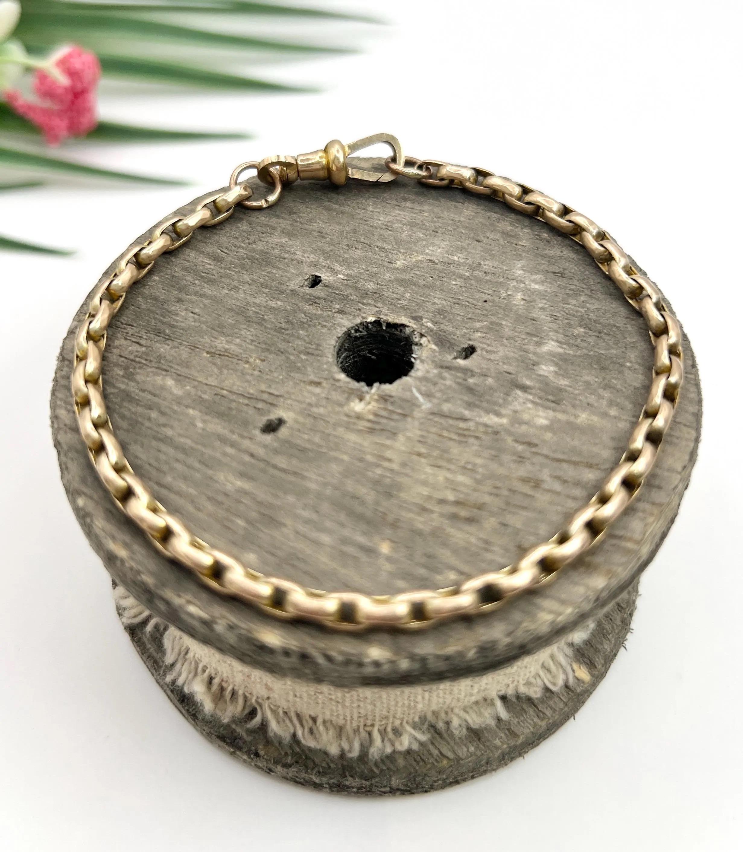 Antico bracciale Belcher ovale sfaccettato in oro rosa 9ct, edoardiano, con chiusura a girello in vendita 2