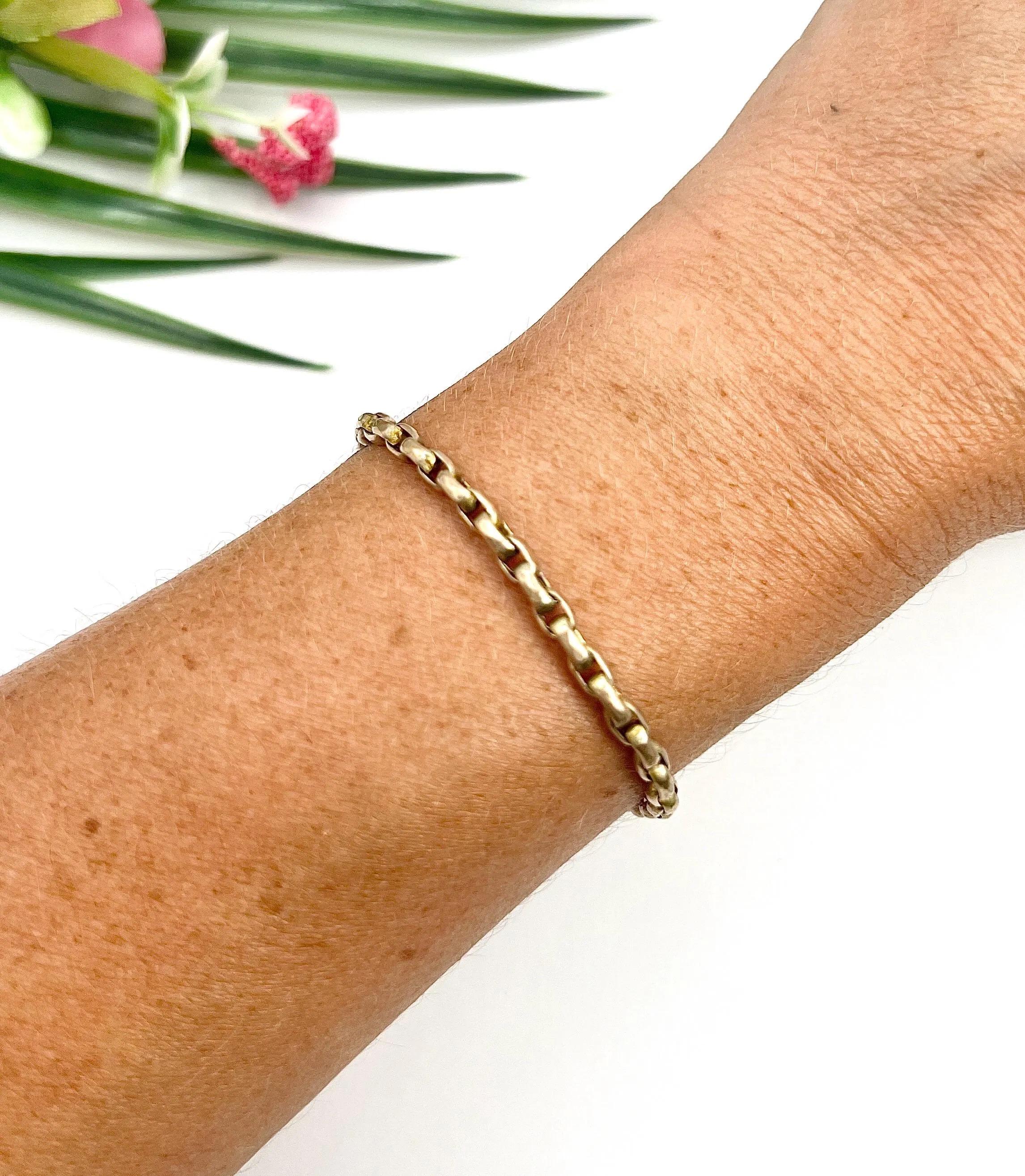 Antico bracciale Belcher ovale sfaccettato in oro rosa 9ct, edoardiano, con chiusura a girello in vendita 3