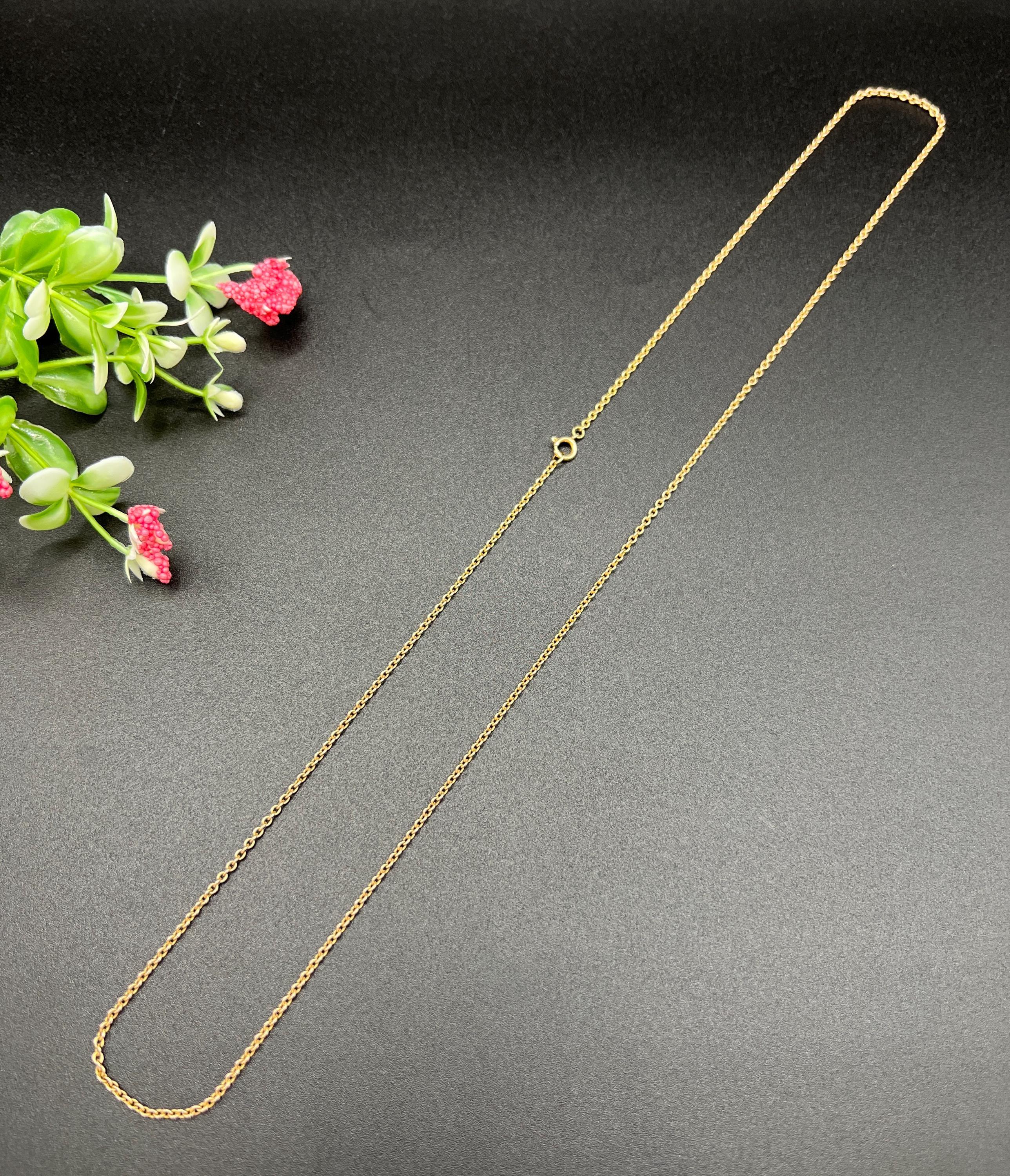 Antica catena a maglie in oro rosa 9ct Edwardian Trace da 25 pollici in vendita 5