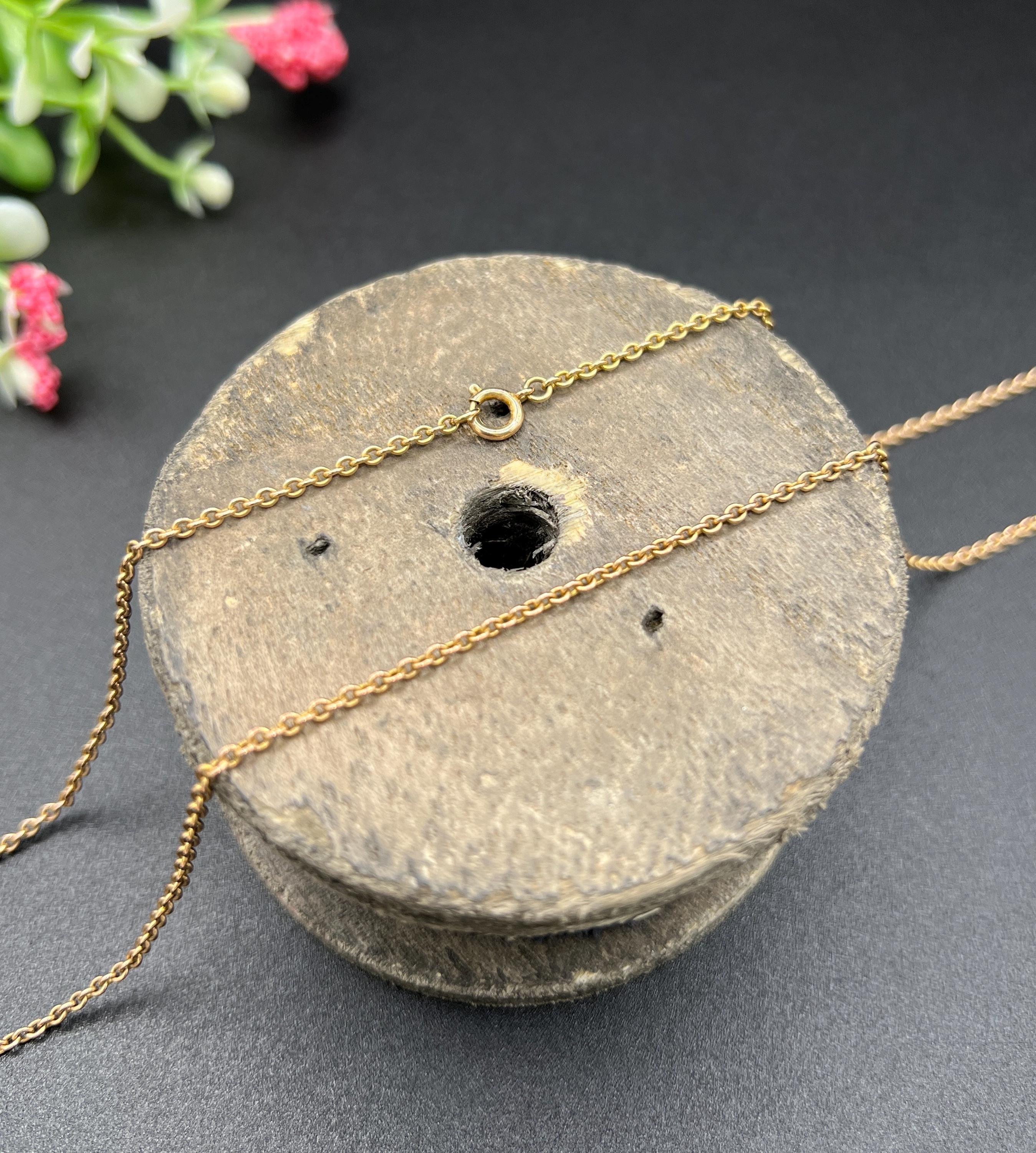 Antica catena a maglie in oro rosa 9ct Edwardian Trace da 25 pollici In condizioni buone in vendita a Brighton, GB