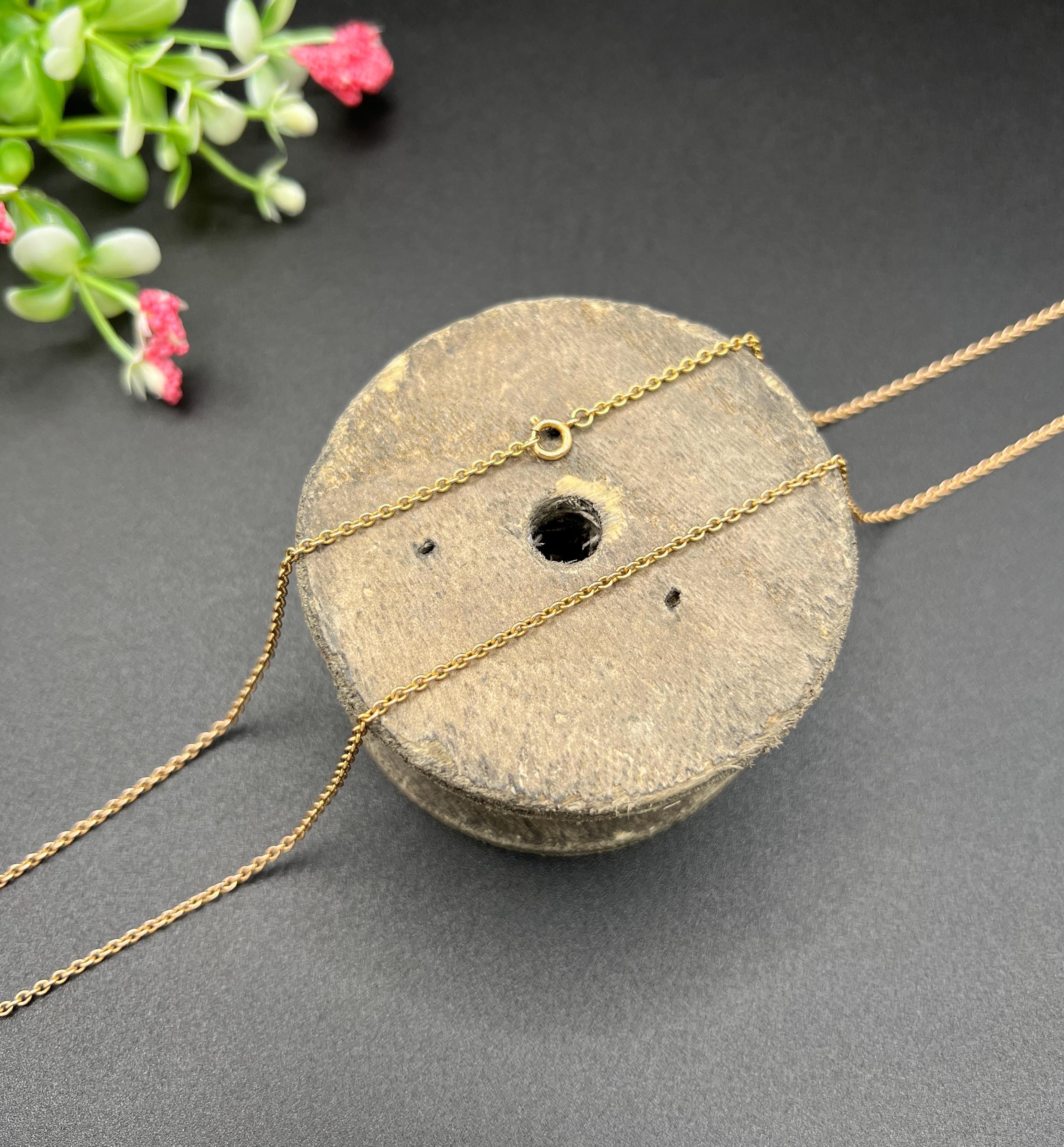 da uomo o donna Antica catena a maglie in oro rosa 9ct Edwardian Trace da 25 pollici in vendita