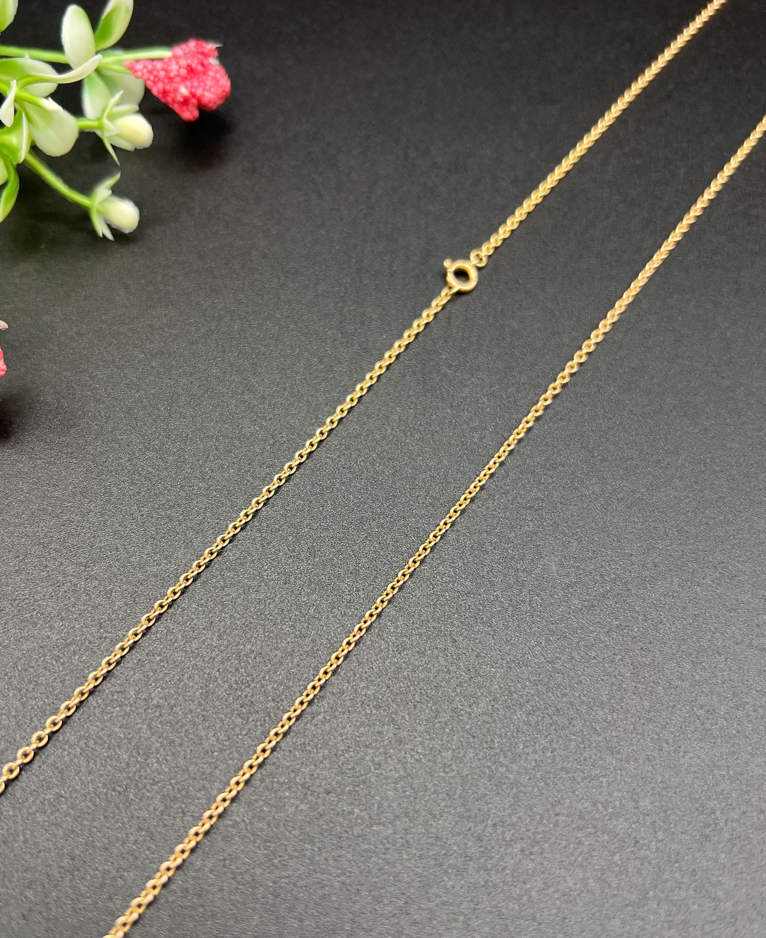 Antica catena a maglie in oro rosa 9ct Edwardian Trace da 25 pollici in vendita 3