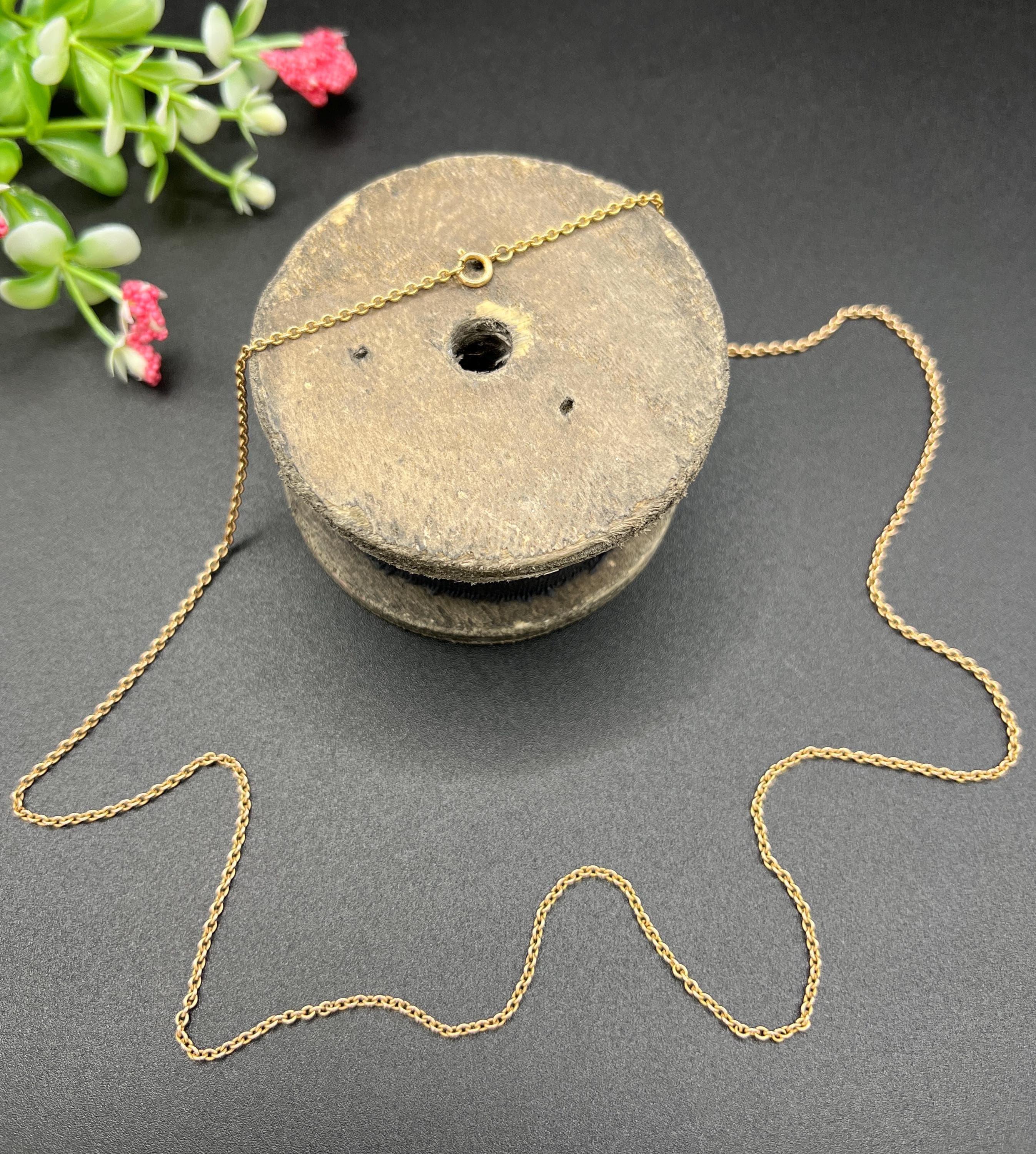 Antica catena a maglie in oro rosa 9ct Edwardian Trace da 25 pollici in vendita 4