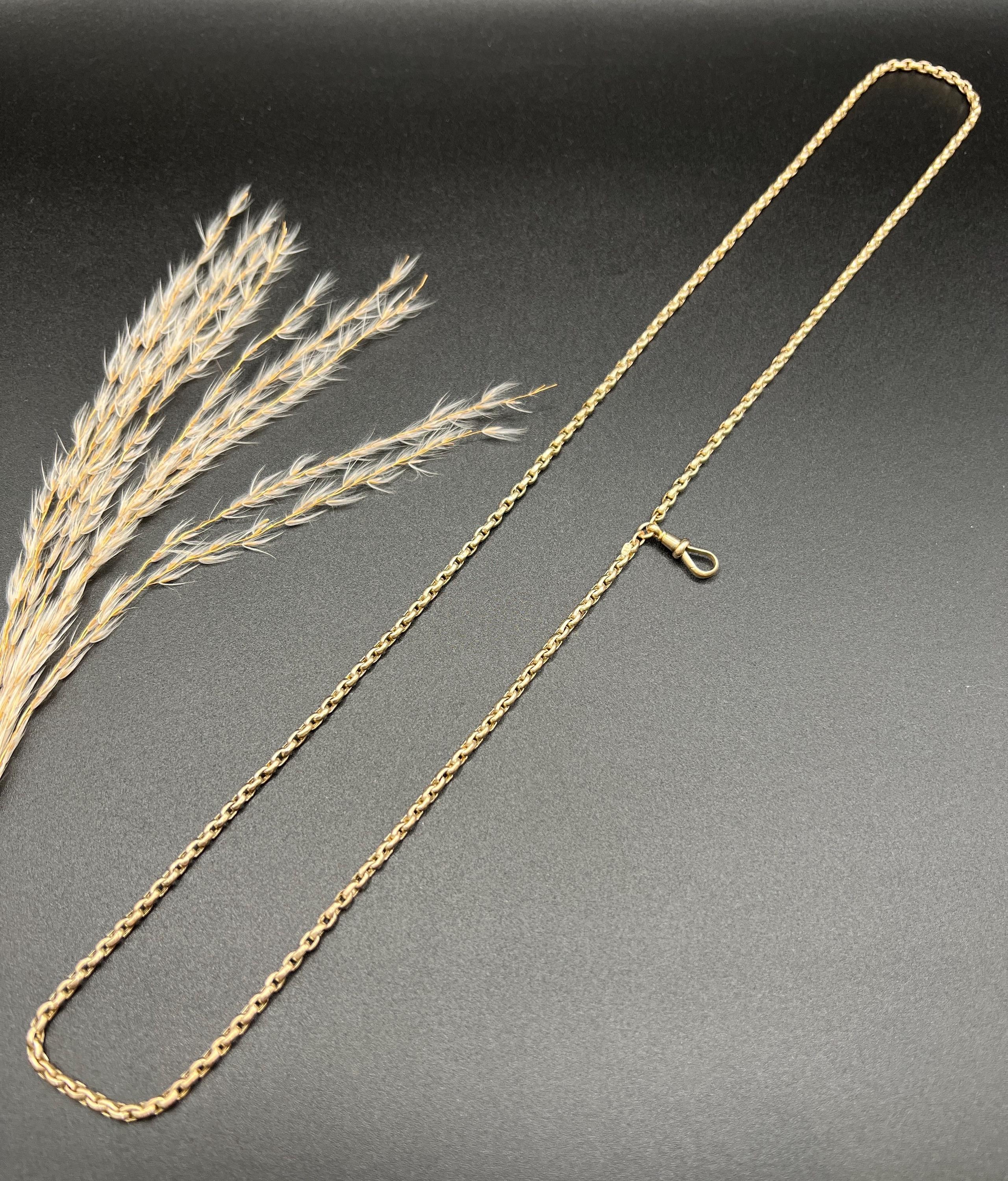 Chaîne Belcher ancienne en or rose 9ct à facettes : Clip pivotant édouardien, 29,5 pouces en vente 5