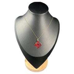 Antique 9ct Rose Gold Georgian Garnet Pendant