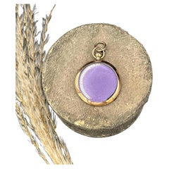 Antike 9ct Rose Gold, Glas offenen Medaillon Anhänger, CIRCA 1900