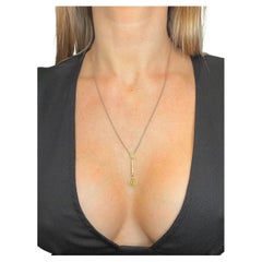 Used 9ct Rose Gold Peridot & Pearl Pendent Necklace