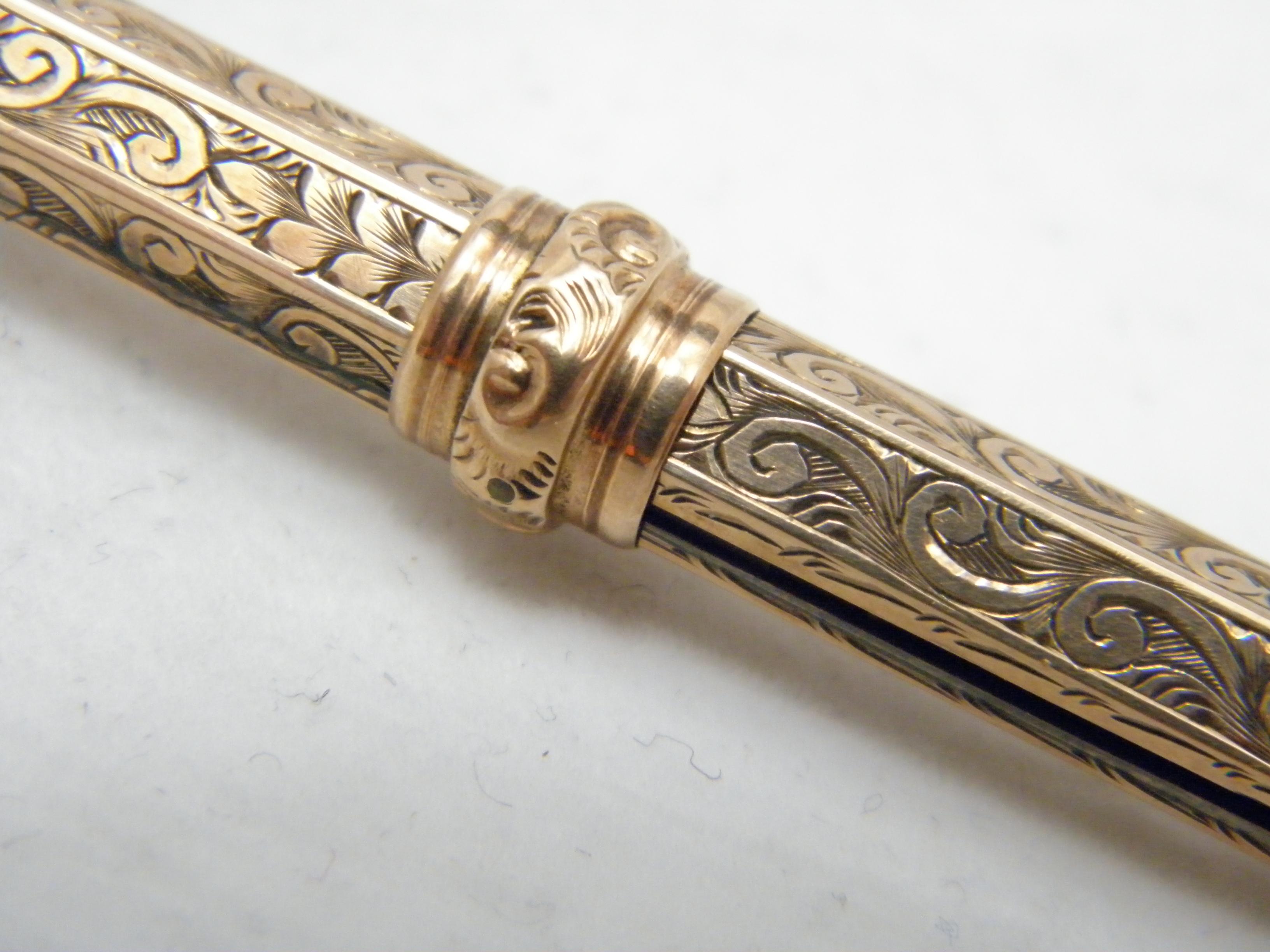 Antique 9ct Rose Gold Propelling Pencil c1850 375 Purity Massive Heavy 18.4g For Sale 1