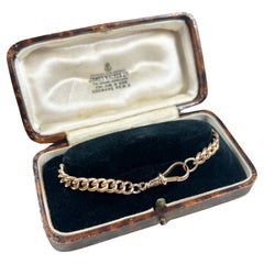 Antique 9ct Rose Gold Stamped, Edwardian Curb Link Bracelet