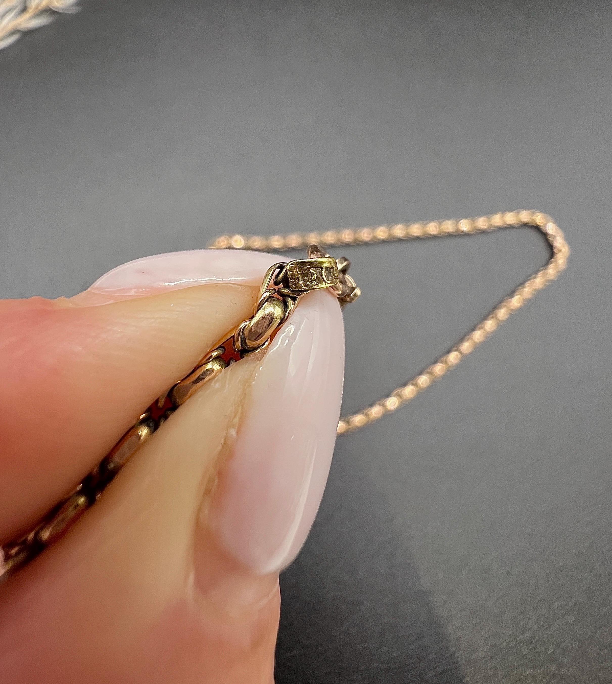 Antike 9ct Rose Gold Tagged Edwardian 17,5 Zoll Fancy Double Link Belcher Kette im Angebot 6