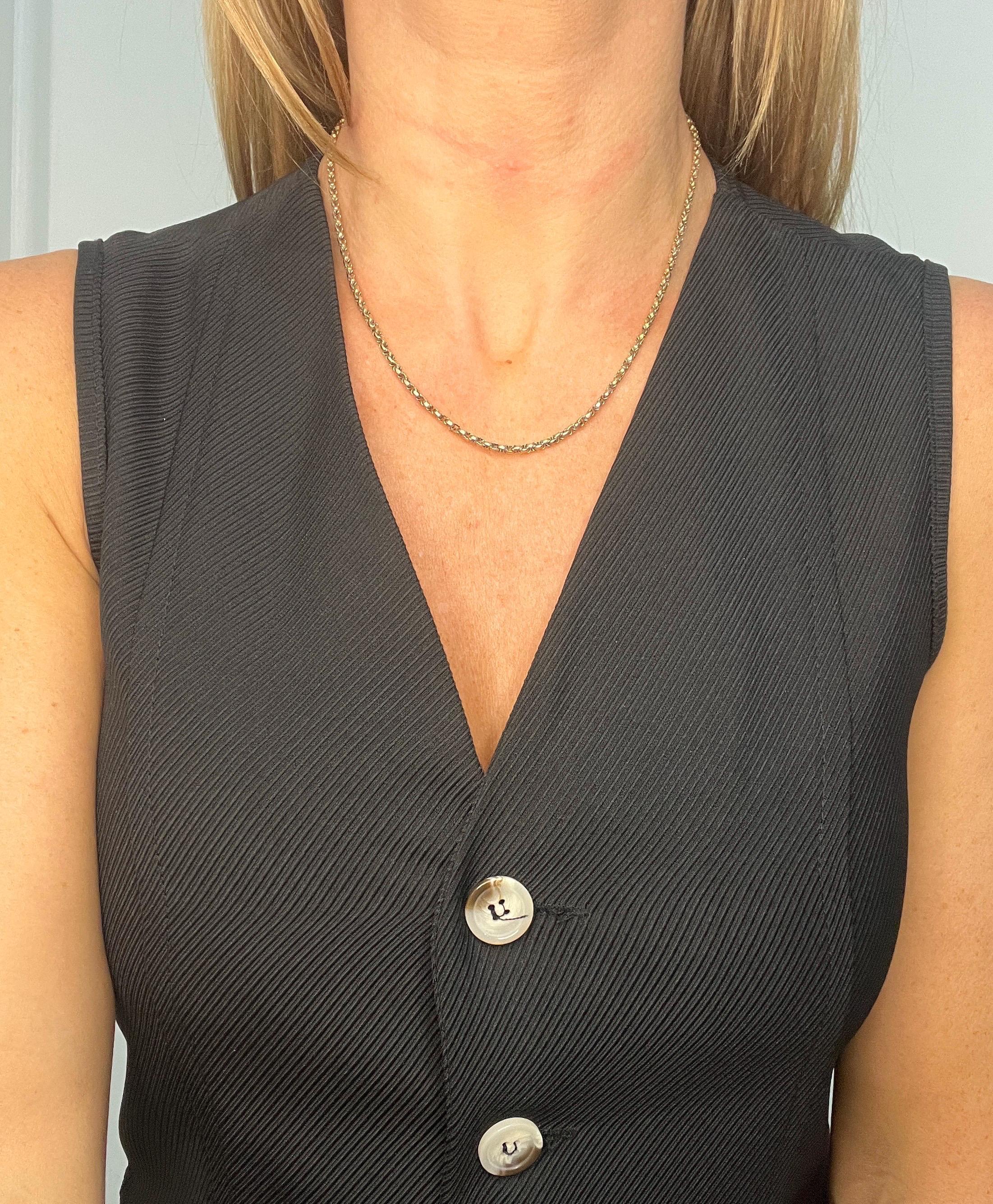 Antike 9ct Rose Gold Tagged Edwardian 17,5 Zoll Fancy Double Link Belcher Kette im Angebot 7