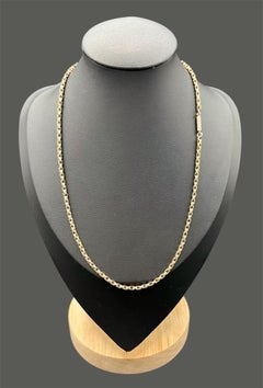 Antique 9ct Rose Gold Tagged Edwardian 17.5 Inch Fancy Double Link Belcher Chain