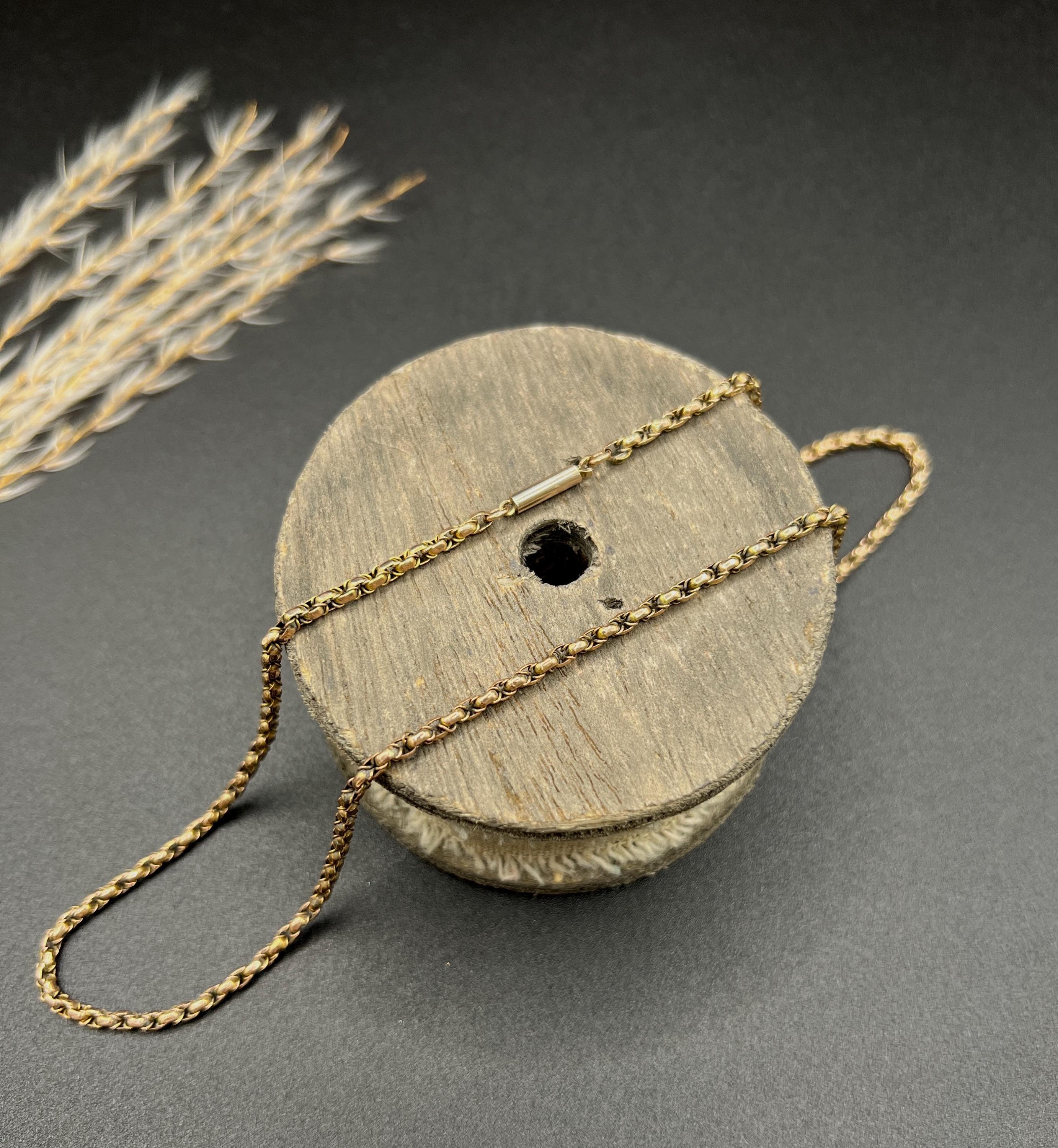 Antike 9ct Rose Gold Tagged Edwardian 17,5 Zoll Fancy Double Link Belcher Kette im Angebot 3