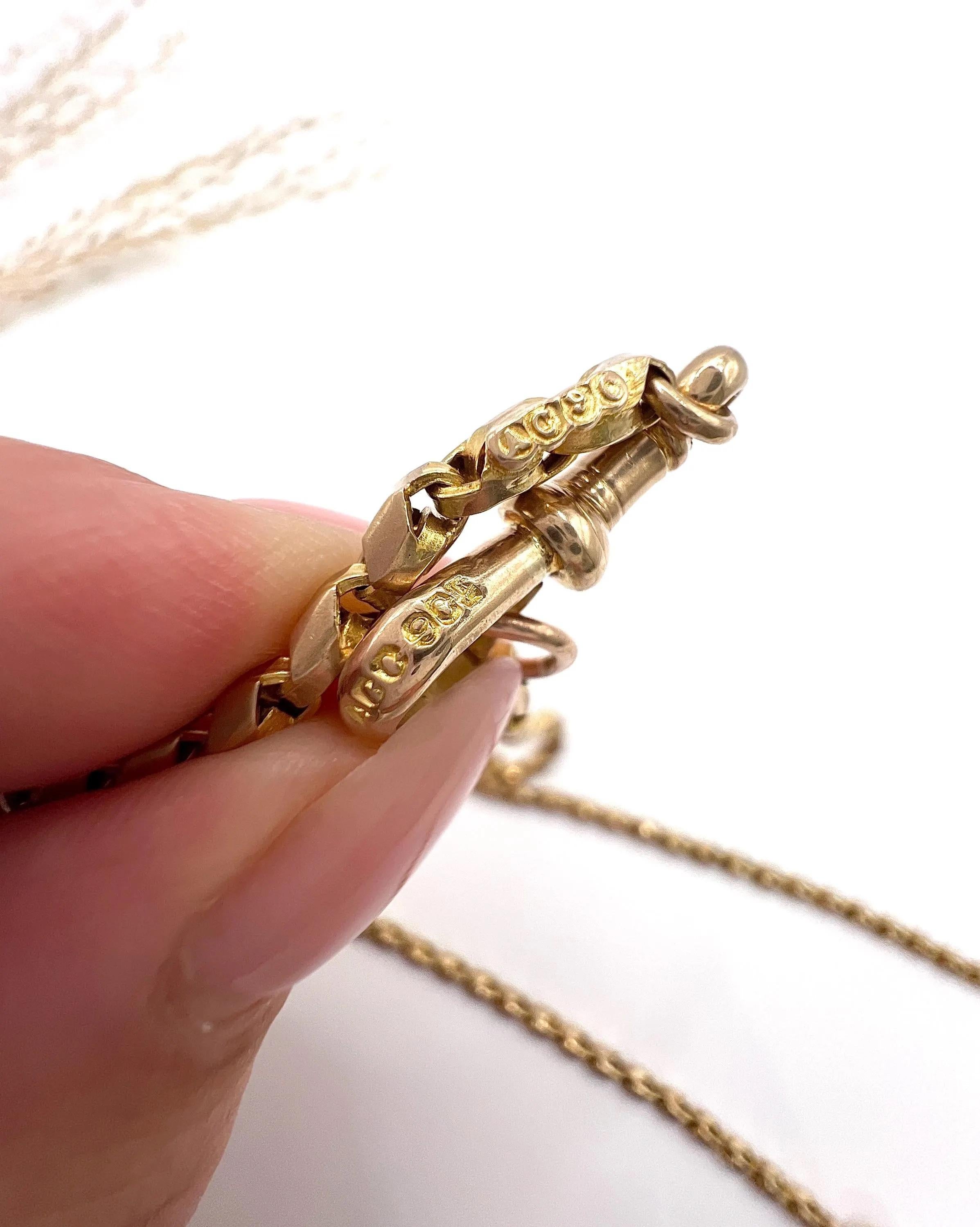 Antica catena a tulipano in oro rosa 9ct - Edwardian 28 Inch in vendita 1