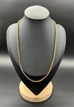 Antigua cadena de doble eslabón victoriana de oro rosa de 9 ct de 18,5 pulgadas