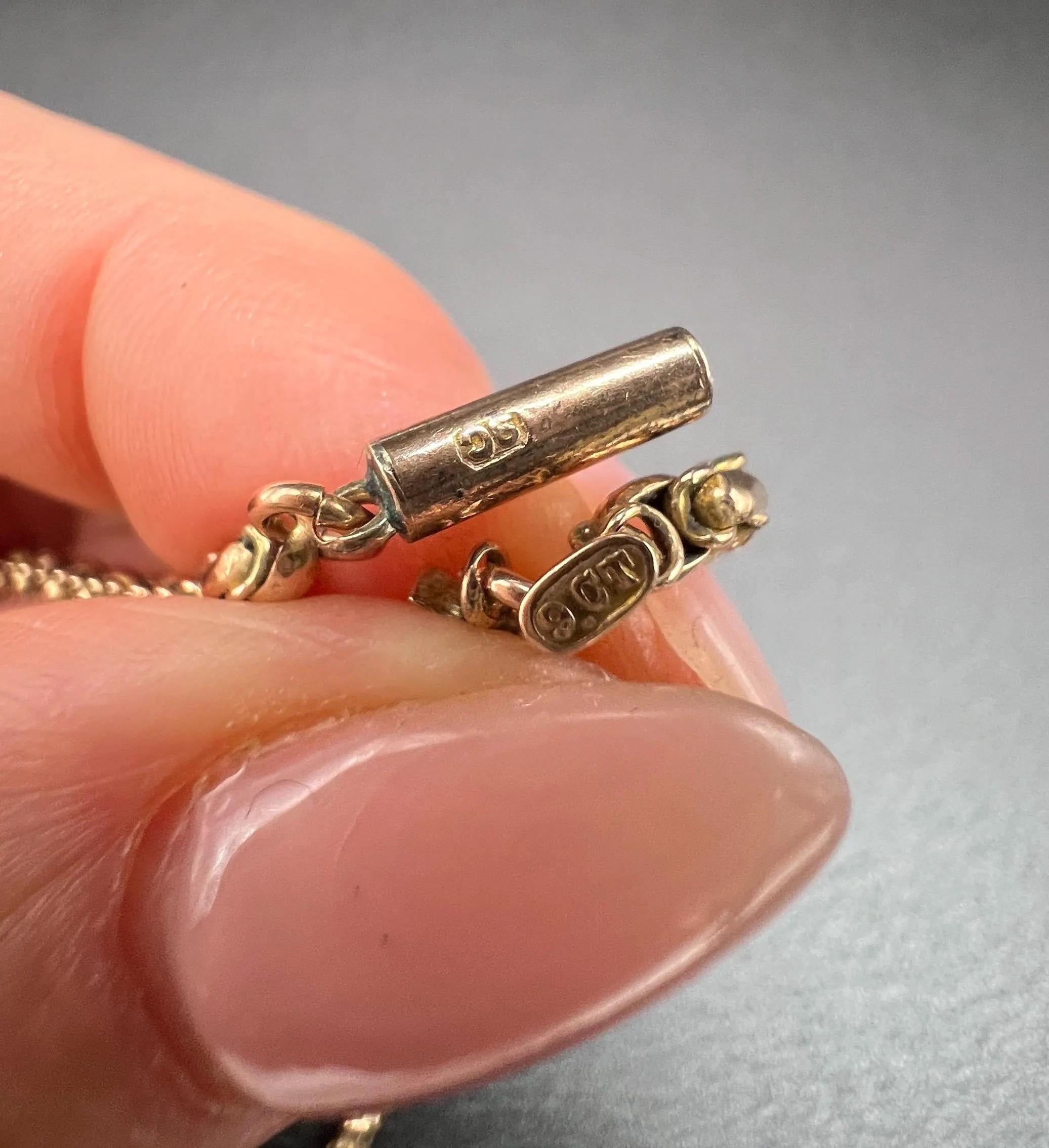 Antique 9ct Rose Gold, Victorian 19 Inch Fancy Double Link Belcher Chain 4