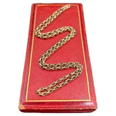 Antique 9ct Rose Gold, Victorian 19 Inch Fancy Double Link Belcher Chain