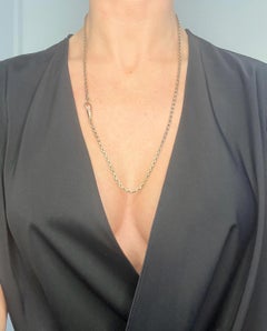 Antique 9ct Rose Gold, Victorian 25 Inch Long Rolo Link Chain with Swivel Clasp