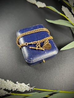 Antique 9ct Rose Gold Victorian Albertina Bracelet