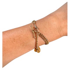 Antique 9ct Rose Gold Victorian Albertina Bracelet