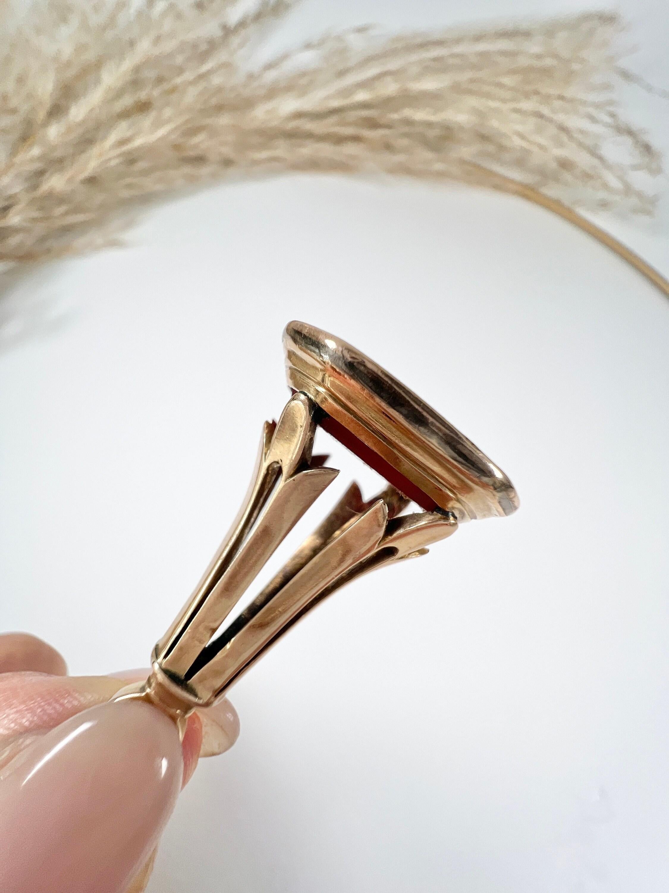 Ottagono Antico porta sigillo in oro rosa 9ct, corniola vittoriana in vendita