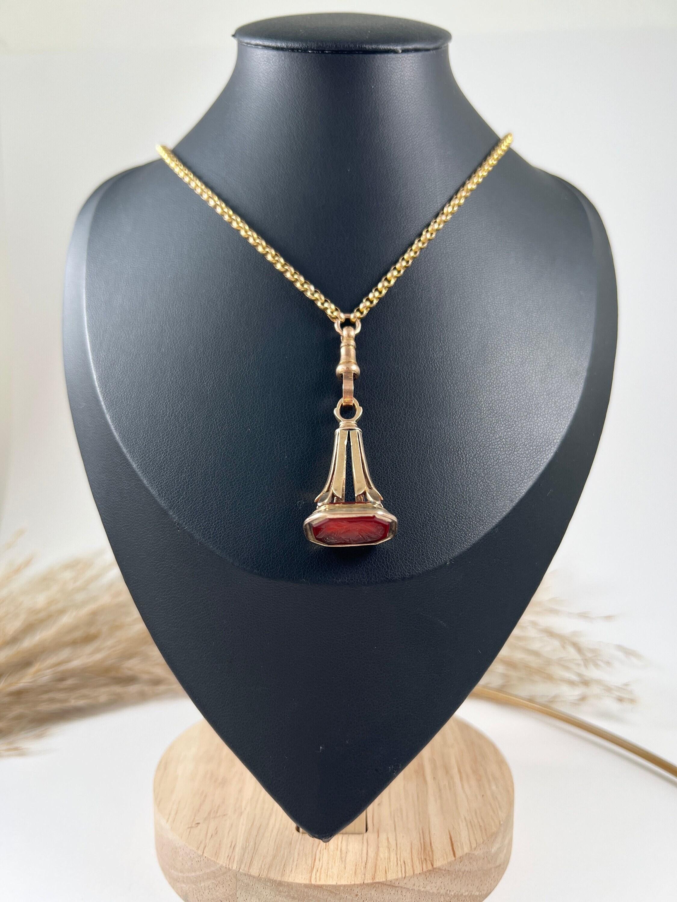 Antico porta sigillo in oro rosa 9ct, corniola vittoriana in vendita 1