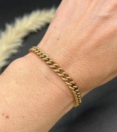 Antique 9ct Rose Gold, Victorian Curb Link Bracelet with Dog Clip Clasp