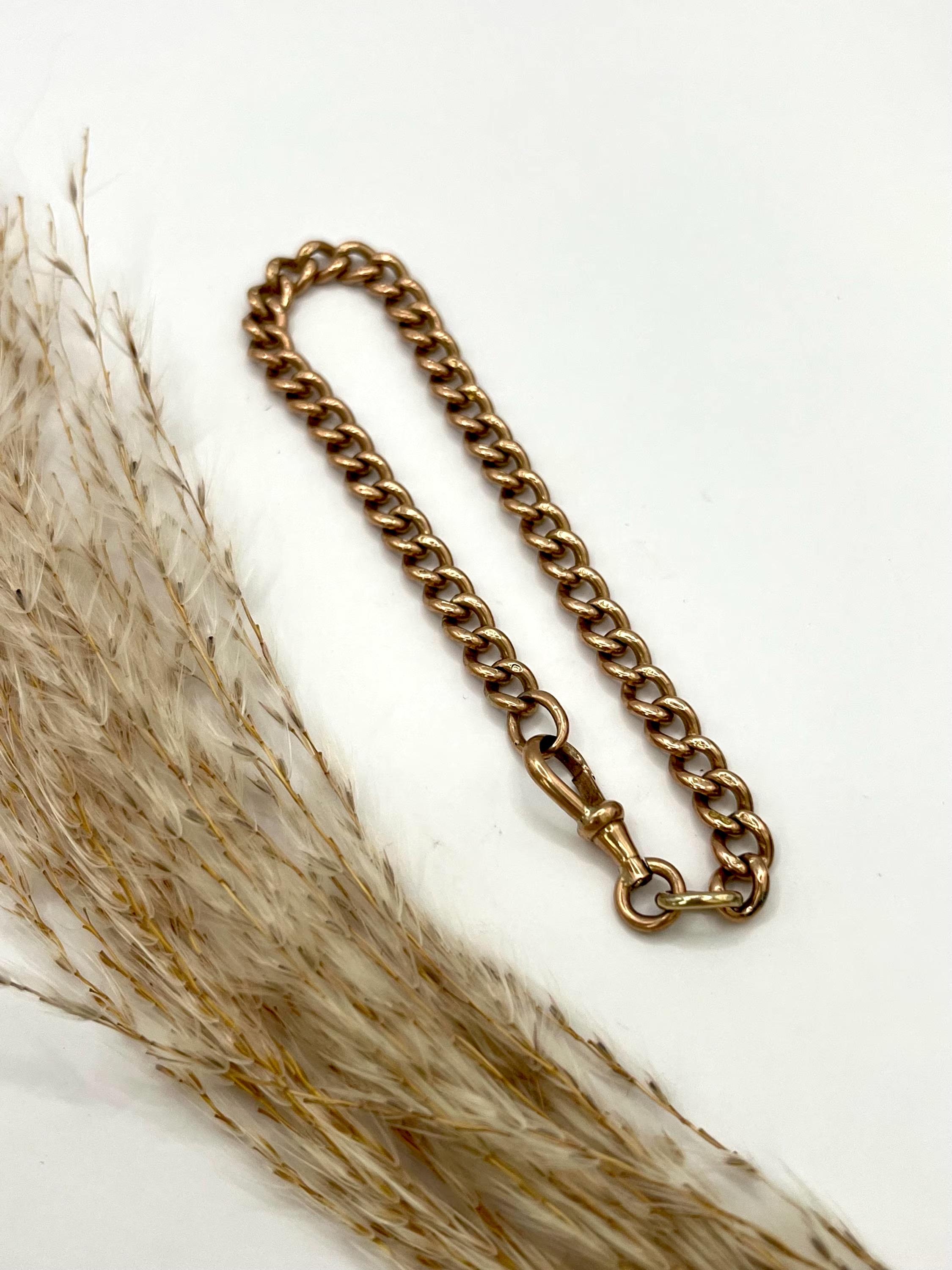 Bracelet ancien en or rose 9ct avec fermoir pivotant, de style victorien A Link en vente 5
