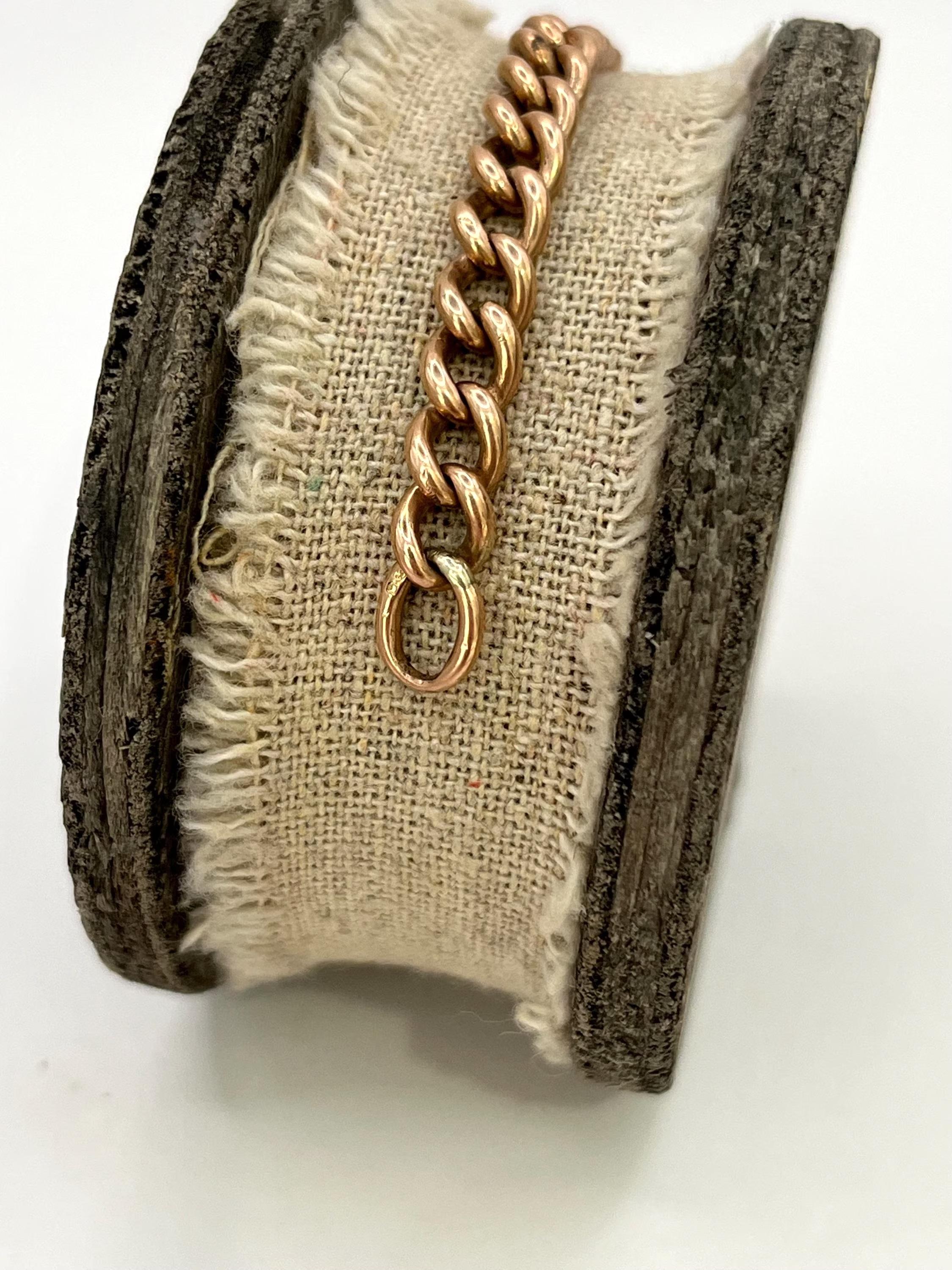 Édouardien Bracelet ancien en or rose 9ct avec fermoir pivotant, de style victorien A Link en vente