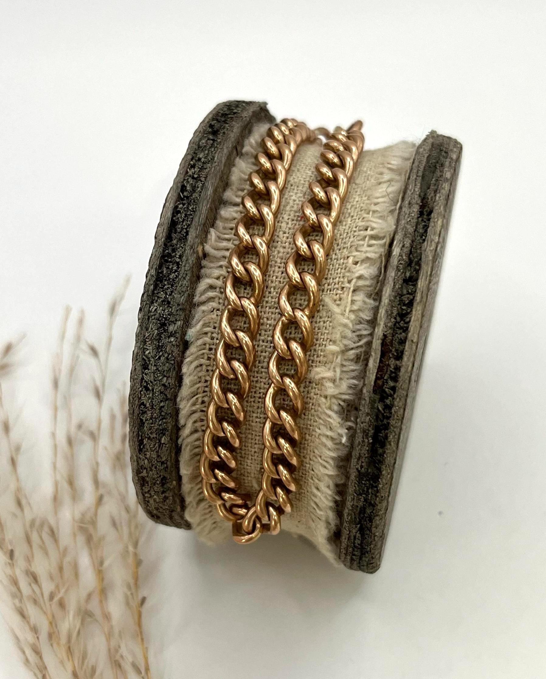 Bracelet ancien en or rose 9ct avec fermoir pivotant, de style victorien A Link Bon état - En vente à Brighton, GB