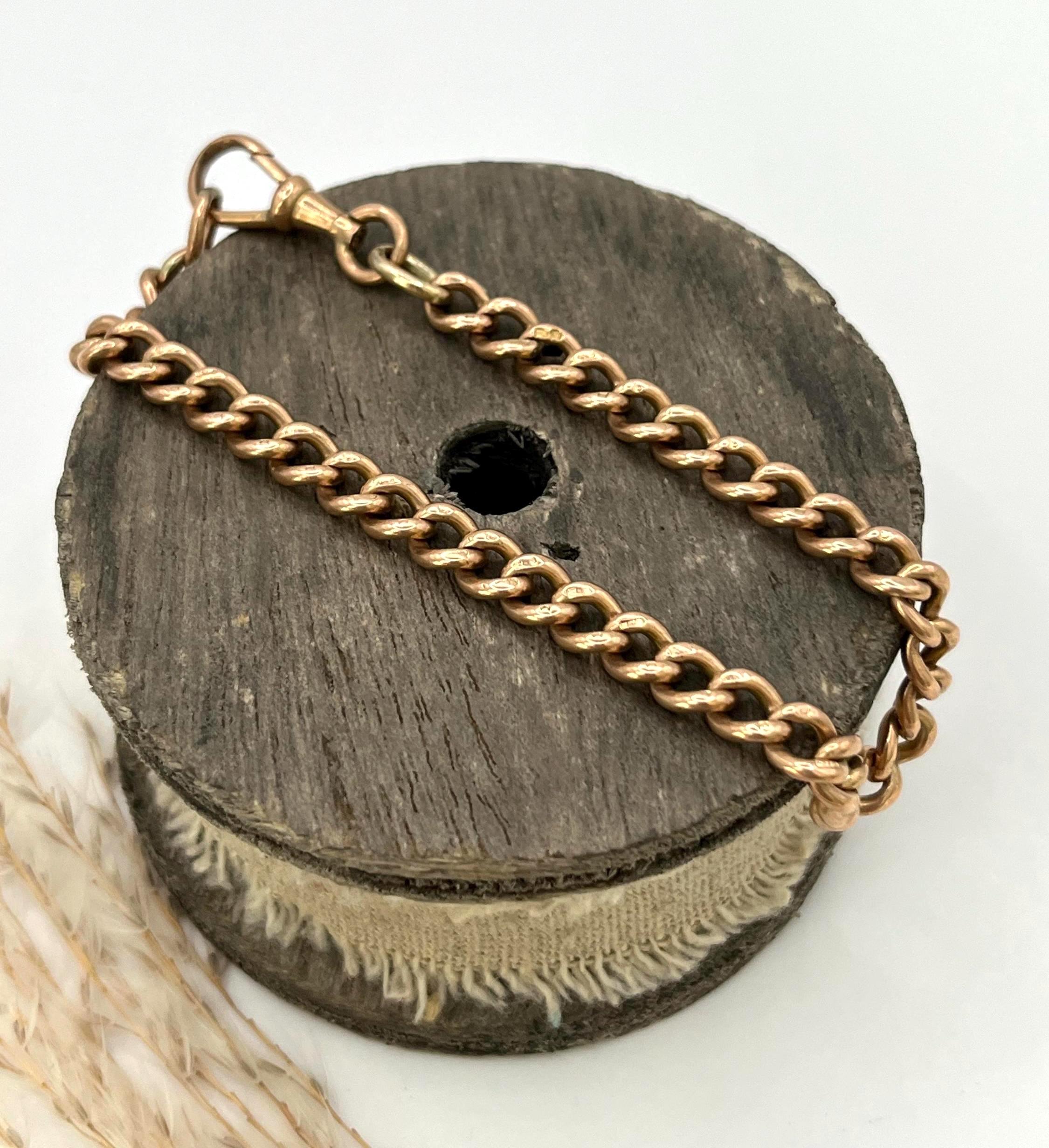 Bracelet ancien en or rose 9ct avec fermoir pivotant, de style victorien A Link Unisexe en vente